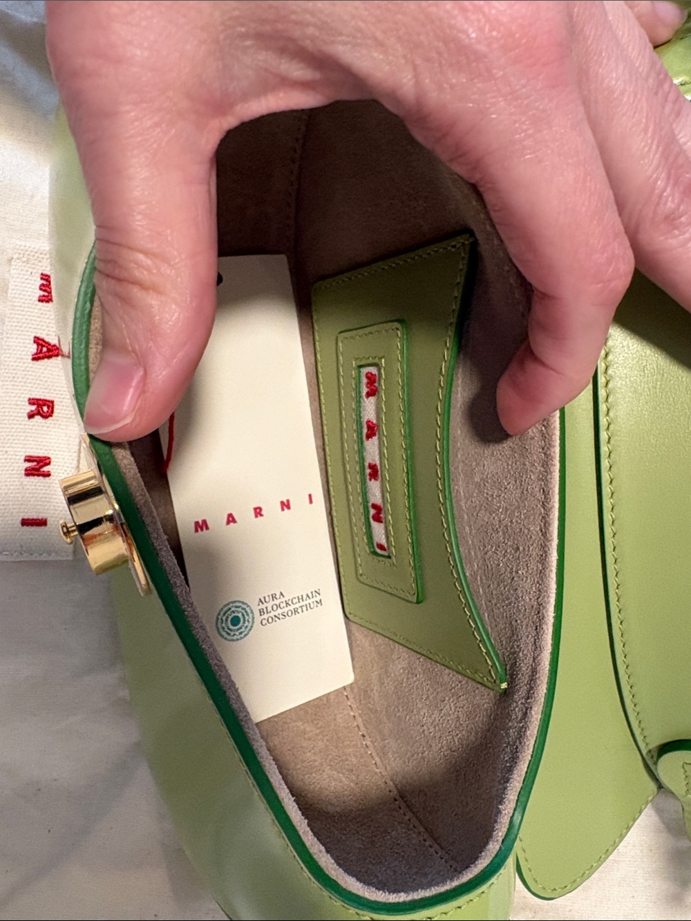 NEW Marni Small Butterfly Hobo bag in the iconic kiwi green with tag. - Picture 8 of 8